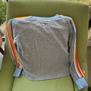 Austin City Limits Grey Sweatshirt with Multi-Color Stripe Sleeves